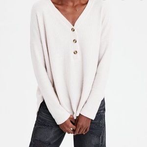 American Eagle Soft and Sexy Waffle Henley